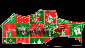 Here Comes Santa Claus Christmas House Projection Mapping Video Customization