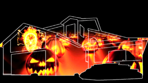 Halloween Dance Party House Projection Mapping Video Customization