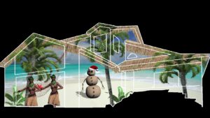 Mele Kalikimaka Christmas House Projection Mapping Video Customization